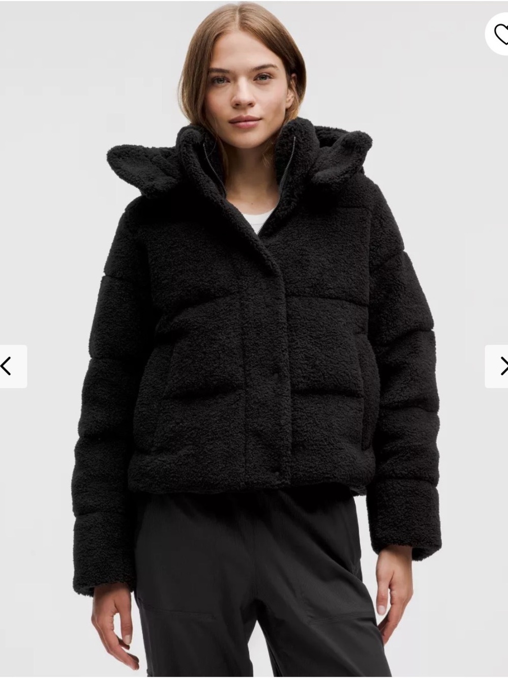 BNWT lululemon Black Sherpa Wonder Puff Jacket